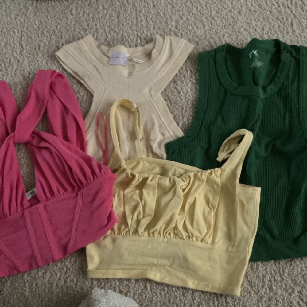 Hollister Yellow and Green Tank Top Set